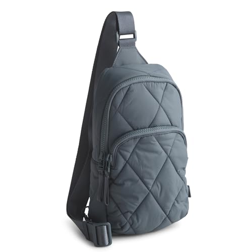 Vera Bradley Women's Featherweight Lorman Sling Backpack – Water Resistant Crossbody Purse for Travel & Work – Dark Slate - color: Dark Slate
