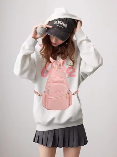 Mini Backpack for Women Sling Bag Small Casual Crossbody Bags Convertible - color: Pink