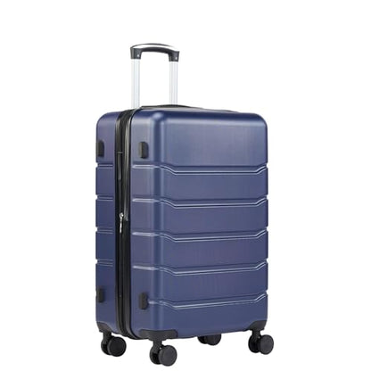 Sweetcrispy 20 Inch Carry On Luggage, Suitcase with Spinner Wheels | Expandable, ABS Hard Shell, Lightweight, Rolling, Smooth, TSA Lock, Business Trips, Short Vacations, Navy Blue - color: Navy Blue, size: 20 Inch