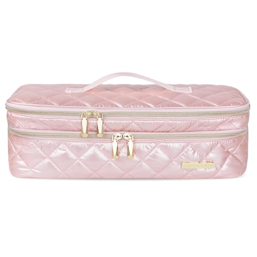 Double-Layer Travel Case Compatible with Dyson Airwrap Shark FlexStyle - color: Pink