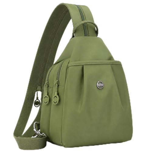 Sling Backpack for Women, Water-Resistant Crossbody Chest Bag for Travel, Work, Gym, Students & Daily Use - color: Avocado Green