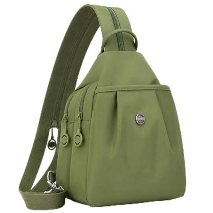 Sling Backpack for Women, Water-Resistant Crossbody Chest Bag for Travel, Work, Gym, Students & Daily Use - color: Avocado Green