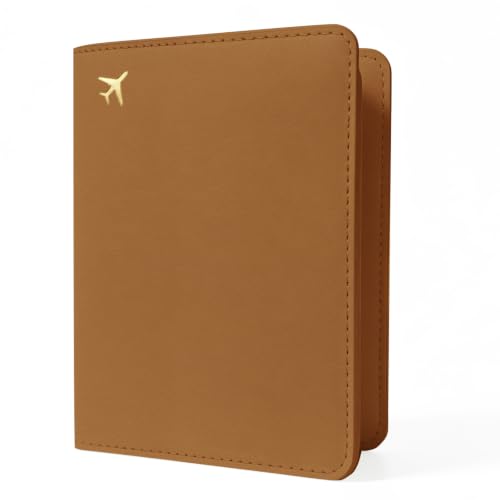 Passport Holder for Travel - RFID Blocking for Women & Men - color: Dark Brown
