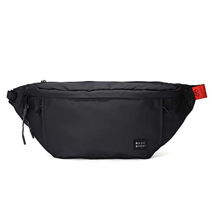 X-Large Crossbody Fanny Pack for Women Men,Waterproof Waist Bag Pack - color: Black, size: X-Large