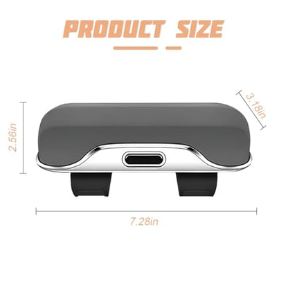 Zipelo 7.09 x 2.56 Inch Car Sun Visor Sunglasses Case, Gray - color: Gray