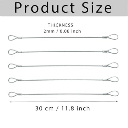10 Pack Luggage Lock Safety Cable, Stainless Steel Cable with Loops - size: 10 Pieces