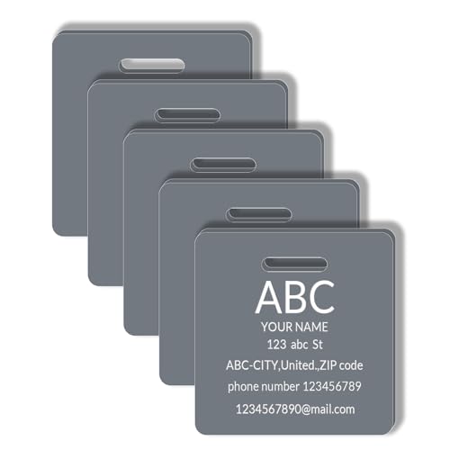 (5pcs) Personalized Luggage tag- for Unique Suitcase & Backpack Travel（2×2 - color: (2×2)multicolored White Text