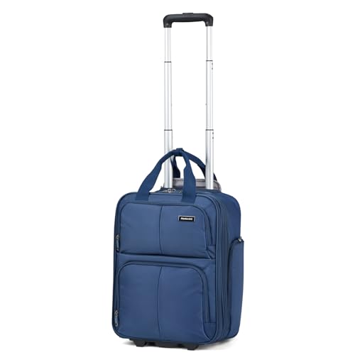 Hanke 16 Inch Expandable Carry on Luggage with 2 Wheels Airline Approved - color: Blue, size: 16 Inch EXT