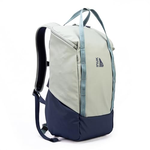 INUK Travel Laptop Backpack, 25L Recycled Waterproof Light Daypack - color: Sage Leaf