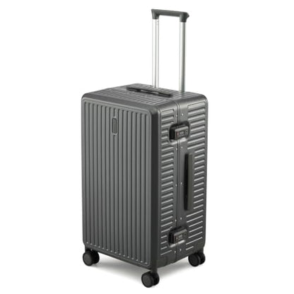 MILADA 24'' Hardshell Checked Suitcase, Trunk Zipperless Aluminum Luggage - color: Rock Gray, size: Trunk 24 Inch