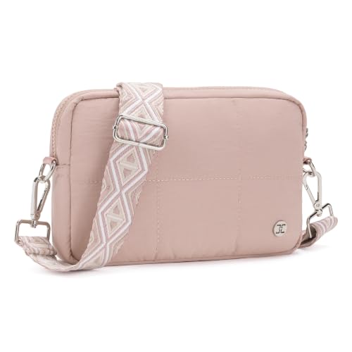 Telena Crossbody Bags for Women Cross Body Purse with Guitar Strap - color: Blush Pink