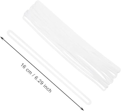 Mini Skater 6 Inch Premium Clear Plastic Travel Luggage Name Tag Loop Straps/Loops for Luggage Bag ID Tag,50Pcs