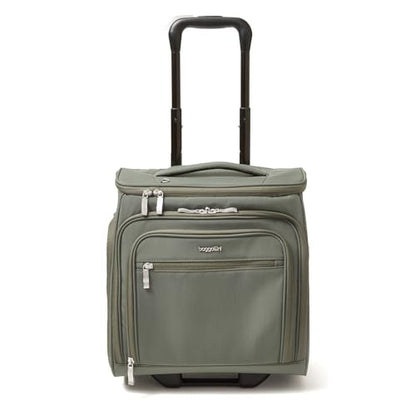 Baggallini Expandable Underseat Carry-On - Lightweight Travel Luggage Carry On Weekender with Wheels - color: Thyme