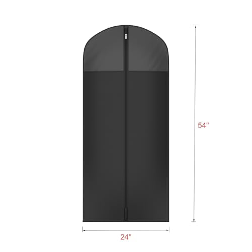 Univivi Garment Bag Suit Bag for Storage and Travel, 54 Inch, Set of 6 - size: 24"X54"-6pcs - Black