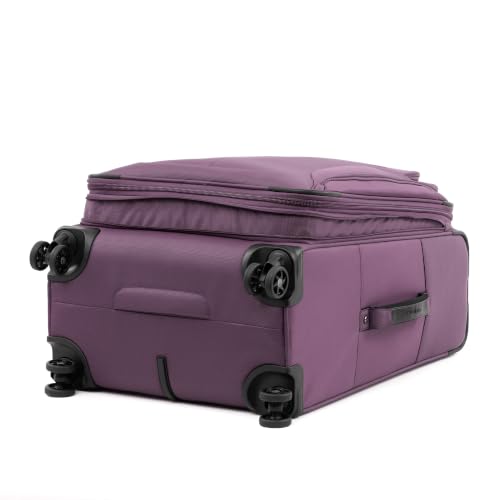Travelpro Tourlite Softside 25" Expandable Luggage with 4 Spinner Wheels, Lightweight Suitcase, Checked Medium, Deep Purple - color: Deep Purple, size: Checked-Medium 25-Inch