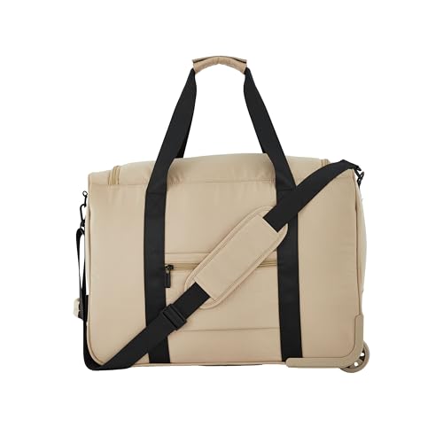 Scotch & Soda Amsterdam Travel Duffel Bag, Travertine, 21-Inch Rolling - color: Travertine, size: 21-Inch
