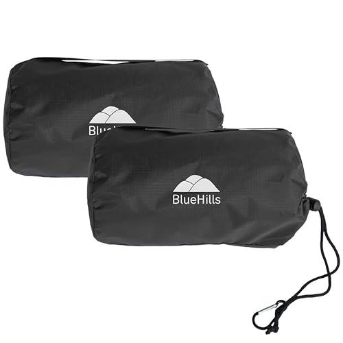 BlueHills Ultra Compact Travel Blanket Pillow 2 Pack Airplane 70X56In Black - color: C203-2pk-black