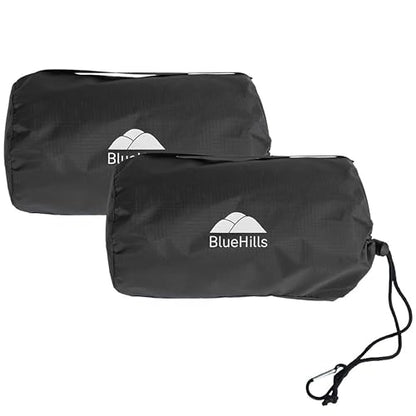 BlueHills Ultra Compact Travel Blanket Pillow 2 Pack Airplane 70X56In Black - color: C203-2pk-black