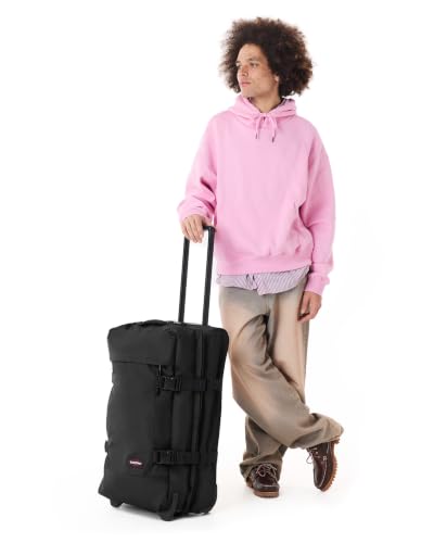 Eastpak Tranverz M – 78L Large Wheeled Luggage with Dual Compartments, TSA Lock, Compression Straps & Smooth-Wheeling System, Black - color: Black, size: 78 Liter Checked Bag
