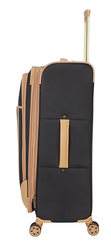 Dockers Seahorse Softside Expandable 8-Wheel Spinner Travel Checked Luggage, 3-Piece Set, Black - color: Black, size: 3-Piece Set (20"/24"/28")