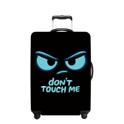 Don't Touch Me Luggage Cover Washable Suitcase Protector Anti-scratch Suitcase cover Fits 20-22 Inch Luggage S - color: Don't Touch Me, size: S(20-22inch suitcase)