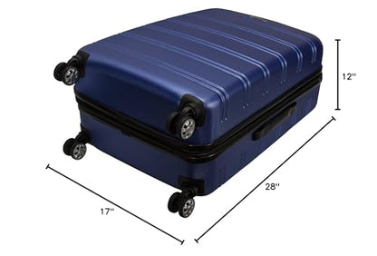 Rockland Melbourne Hardside Expandable Spinner Wheel Luggage, Checked Large 28", Blue - color: Blue, size: Checked Large 28"