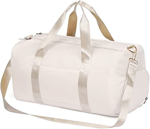 Duffle Bag Gym Bag, Personal Items Bag, Overnight Weekender - color: beige