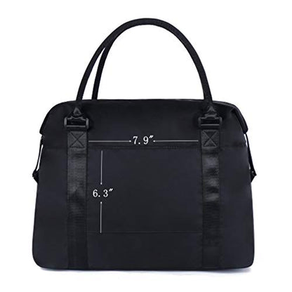 Unisex Large Travel Weekender Bag Overnight Duffle Bag Gym Tote Bag in Trolley Handle (Black) - color: Black