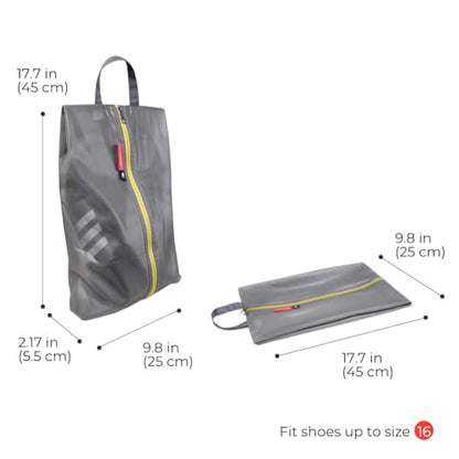 pack all Plus-Sized Shoe Bag for Travel, Water-Resistant Shoe Pouch - color: Plus-Grey, style: 2 Pack