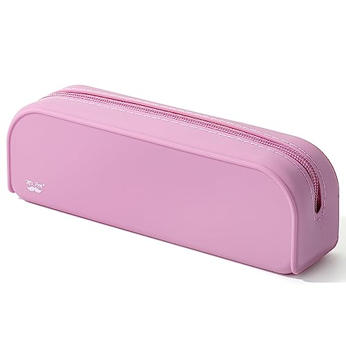Mr. Pen- Silicone Pencil Case, Aesthetic Pencil Bag for Women, Makeup Pouch - color: Dusty Pink