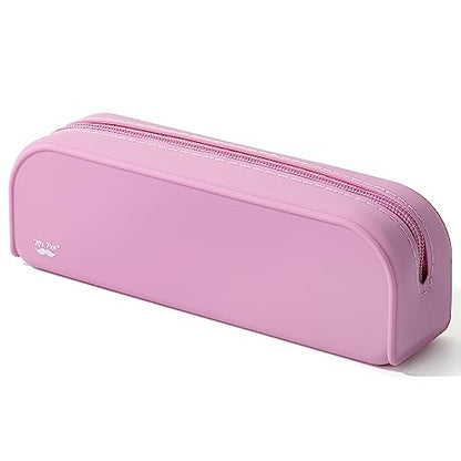 Mr. Pen- Silicone Pencil Case, Aesthetic Pencil Bag for Women, Makeup Pouch - color: Dusty Pink