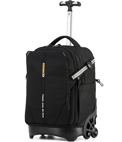 NEW TILAMI 18 Inch Expandable Rolling Backpack Stair-Climbing for School - color: Black
