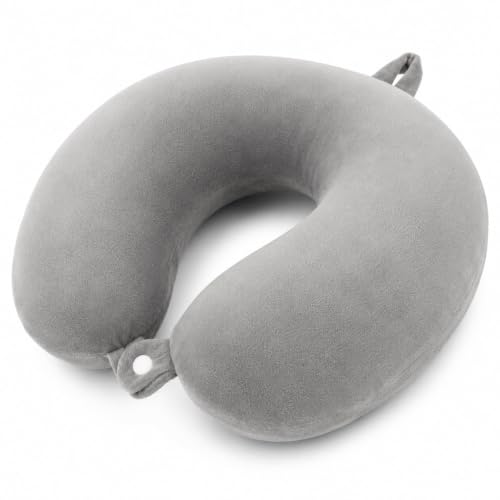 RAINFLOW Airplane Neck Pillow - Memory Foam Travel Pillow for Sleeping Grey - color: Grey