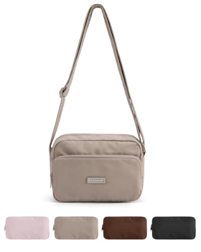 BAGSMART Mini Foldable Crossbody Bags for Women, Cute Travel Purses - color: Camel