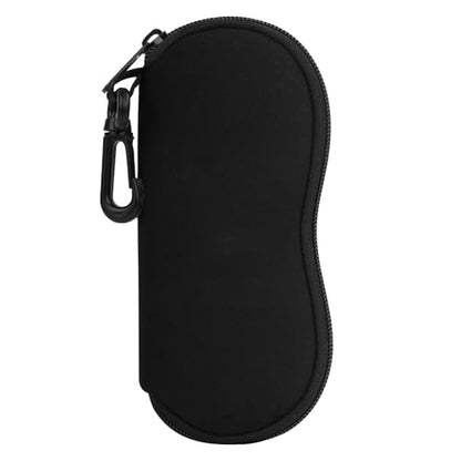 MoKo Sunglasses Soft Case Ultra Light Neoprene Zipper Eyeglass Case for Men Women - color: Aa-black