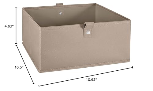 RiverRidge Folding Storage Bins - 6-Pack of 5in Tall Taupe Cubes - color: 6 Taupe Bins
