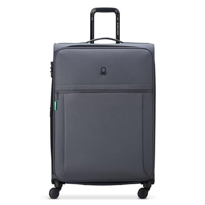United Colors of Benetton Be Softside Expandable Luggage with Spinner Wheels, Anthracite, Checked-Large 27 Inch - color: Anthracite, size: Checked-Large 27 Inch