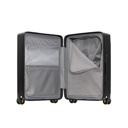 LEVEL8 Wide Handle Carry on Luggage, 20 Inch Hardshell Suitcase, Black - color: Black, size: 20Inch