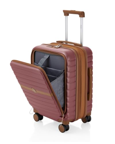 Kono Carry On luggage Airline Approved 20 Inch - color: Apricot Burgundy, size: Carry-on 20-inch