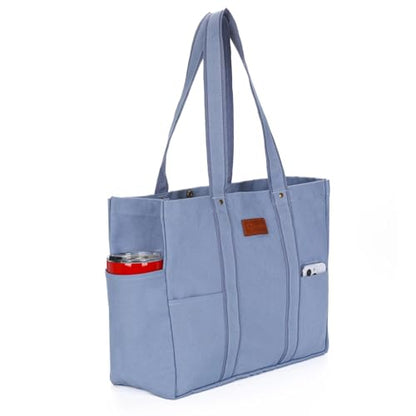 Large Canvas Tote Bag for Women,Casual Spacious Shoulder Bag - color: Blue