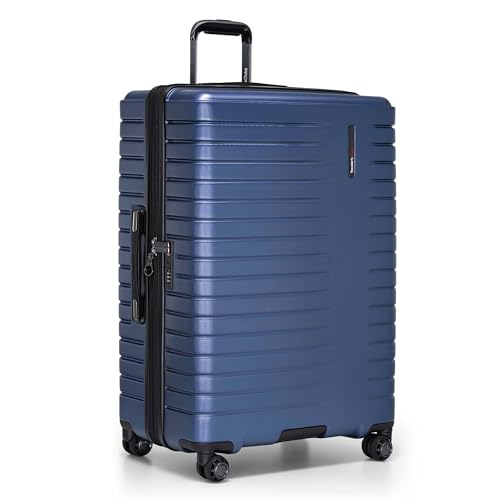 Traveler's Choice Archer Polycarbonate Hardside Spinner Luggage Set,Tie Down Straps, Blue, Checked 29-Inch - color: Blue, size: 1-Piece (Checked 29-Inch)