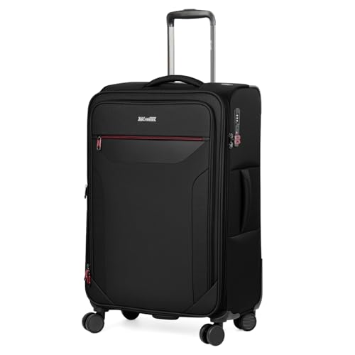 28'' Checked Softside Expandable 20% Luggage w/TSA LOCK - color: Black, size: Checked-Large 28 inch
