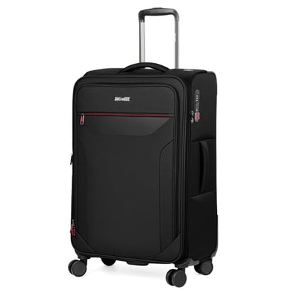 28'' Checked Softside Expandable 20% Luggage w/TSA LOCK - color: Black, size: Checked-Large 28 inch