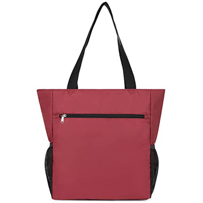 ETidy Large Capacity Foldable Tote Bag With Zipper - color: Burgundy