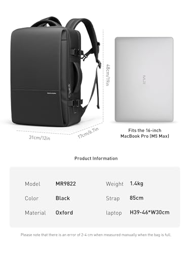 MARK RYDEN Business Backpack for Men, 30L Waterproof Laptop Backpack - color: Elegant Black, size: Standard – 30L