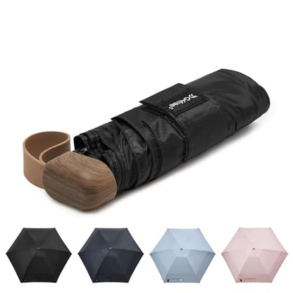 G4Free Mini Travel Umbrella for Purse Pocket Umbrella UPF 50+ UV Protection - color: Black