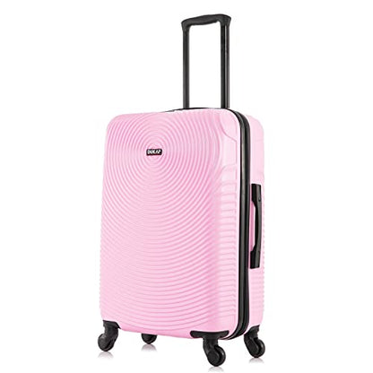 DUKAP INCEPTION Luggage with Spinner Wheels | Durable Lightweight Hardside Suitcase, Travel Bag with Handle and Trolley, 24-Inch Medium Checked Luggage | Pink - color: Pink, size: 24 Inch
