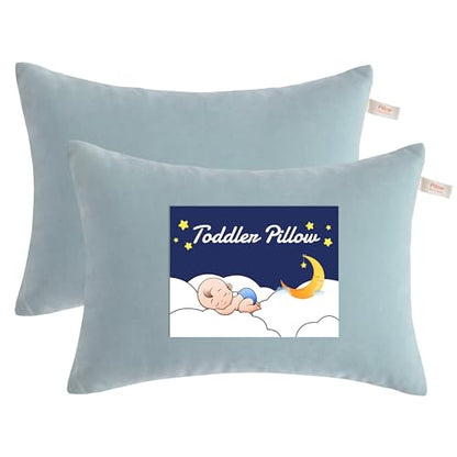 NTBAY Toddler Pillows, Set of 2, 13"x18", Sea Green - color: Sea Green, size: 13"x18"