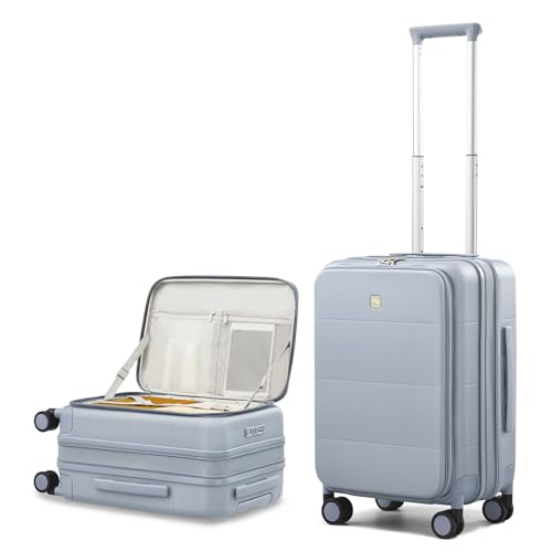 Hanke Hardside Expandable Carry On Luggage, 20 Inch Top Opening Suitcase - color: Grey, size: 20 Inch EXT