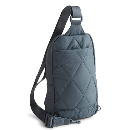 Vera Bradley Women's Featherweight Lorman Sling Backpack – Water Resistant Crossbody Purse for Travel & Work – Dark Slate - color: Dark Slate